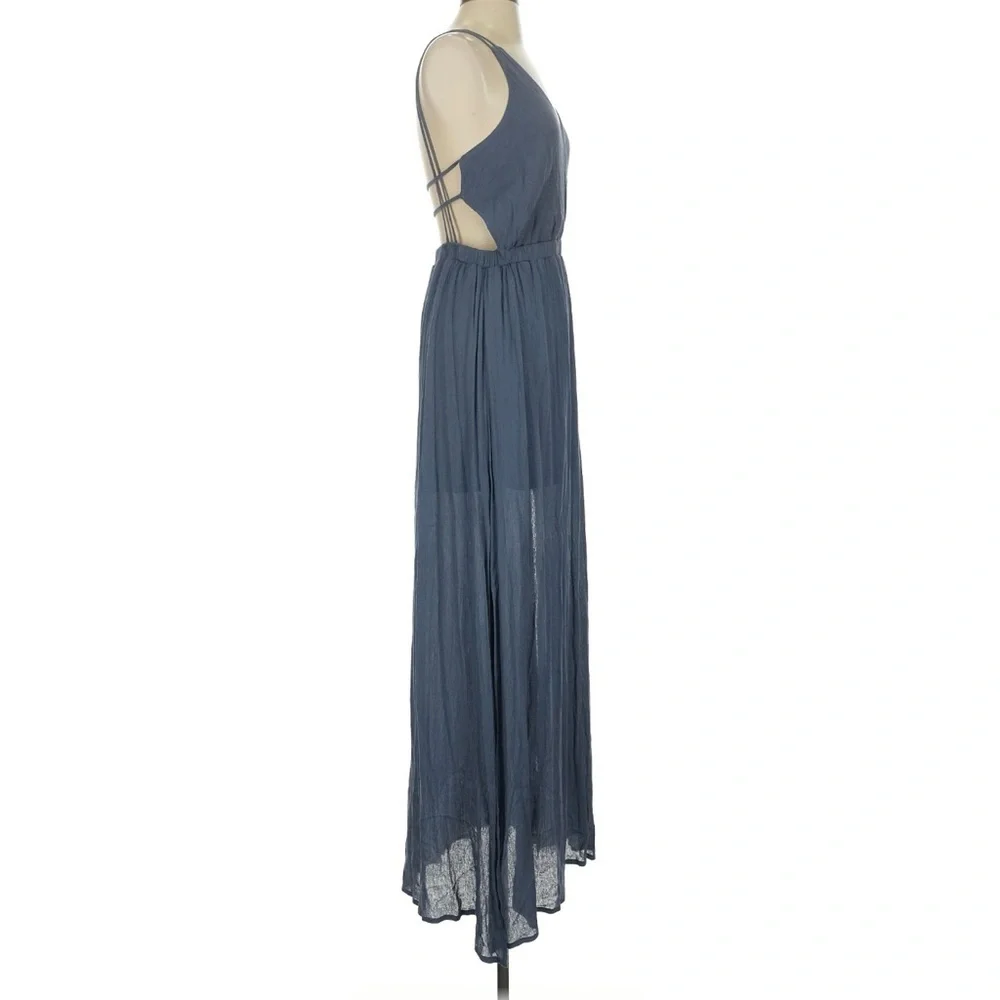 NWT Lulus Lost In Paradise Dusty Blue Maxi Dress Formal Prom Gala - Picture 3 of 7